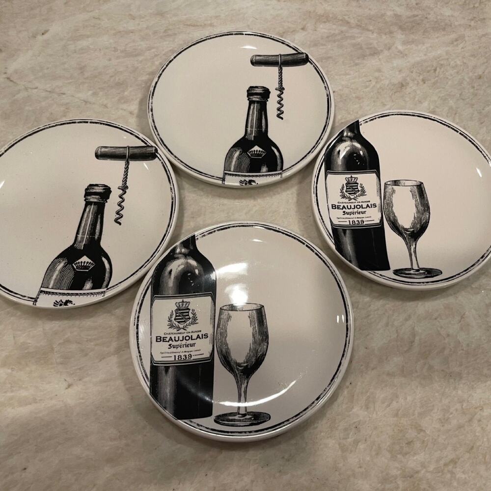 vintage Magenta Exclusive plates x 4 wine themed appetizer plates  *Rare